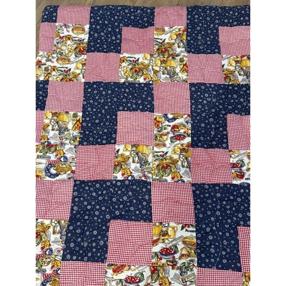 Quilt Handmade in‎ Excellent Condition 72”x172” French Bistro Style - Picture 1 of 9